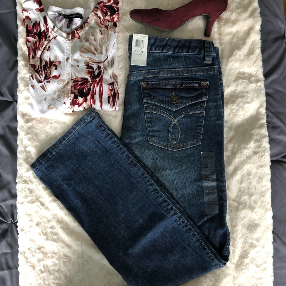 Calvin Klein 'Lean Bootcut' Jeans  Size 12